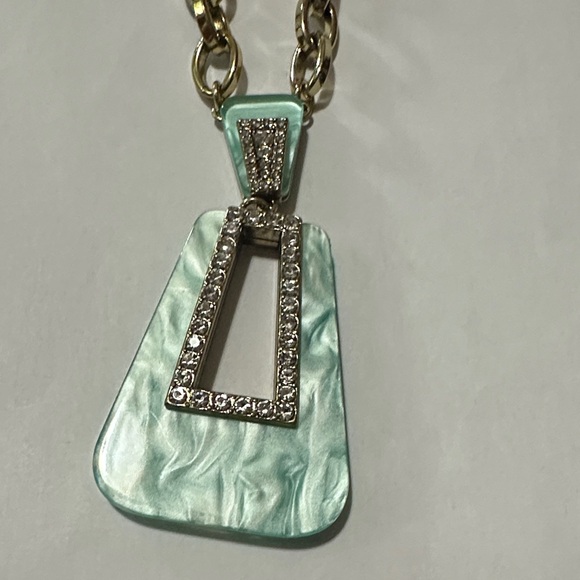 Heidi Daus Turquoise and Gold Pendant Necklace - Picture 3 of 4